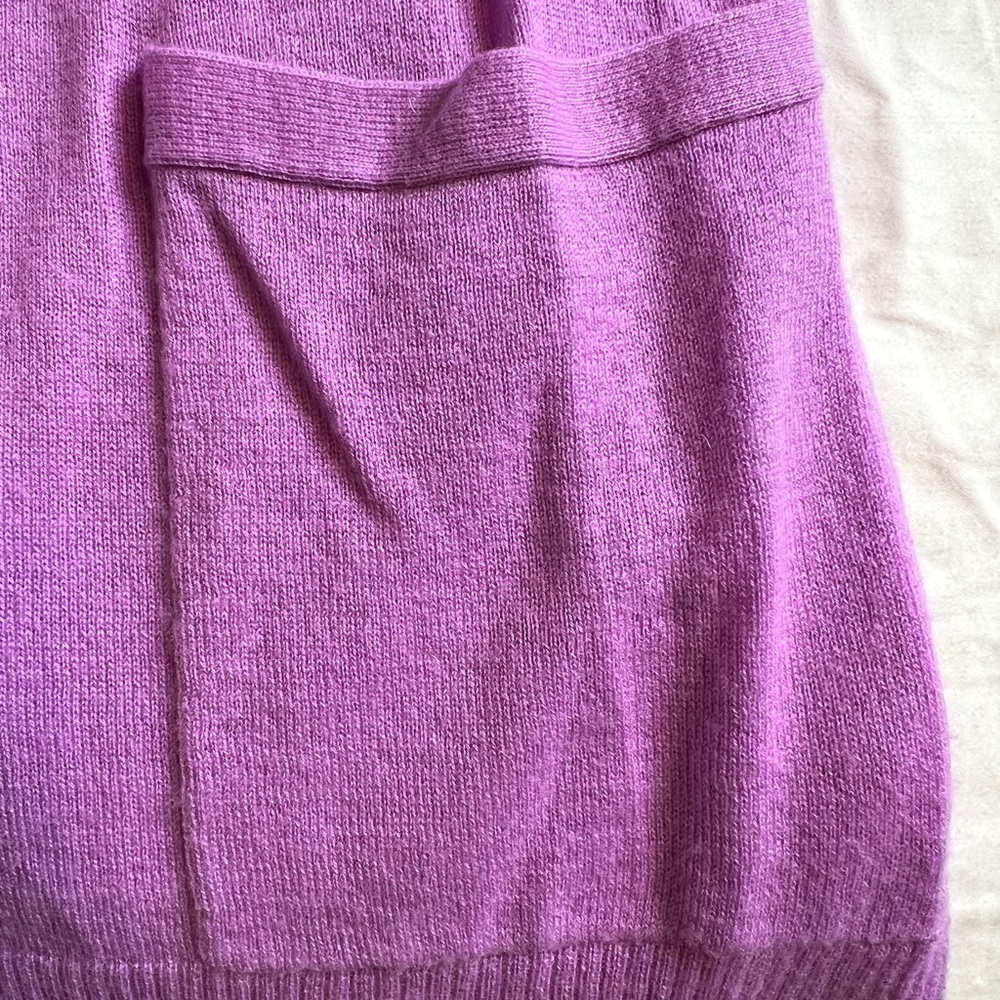 J.Crew Purple Short Sleeve Cashmere Sweater – Button Front - Picture 9 of 12